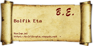 Bolfik Eta névjegykártya